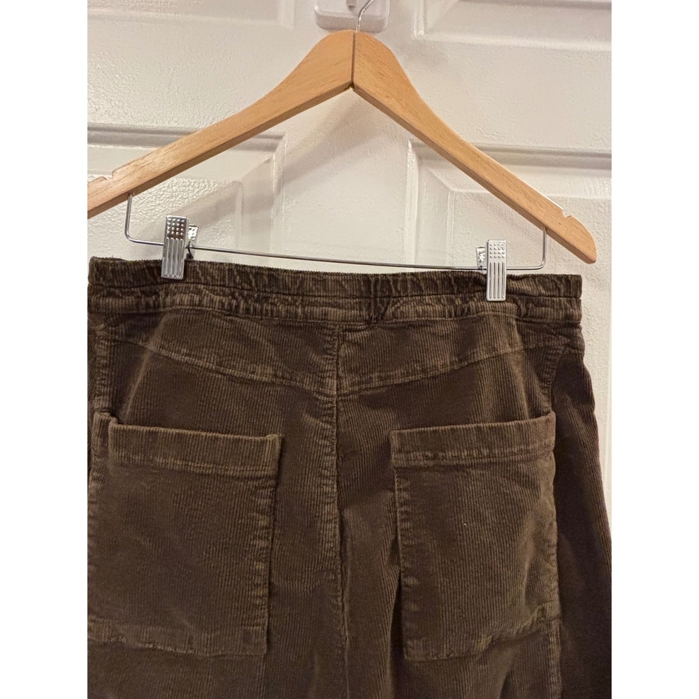 Pilcro Anthropologie Brown Corduroy Wide Leg Elastic Waist Chocolate Trousers M - Picture 7 of 12